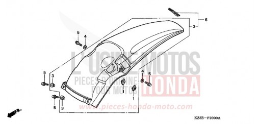 GARDE-BOUE ARRIERE CR250R1 de 2001